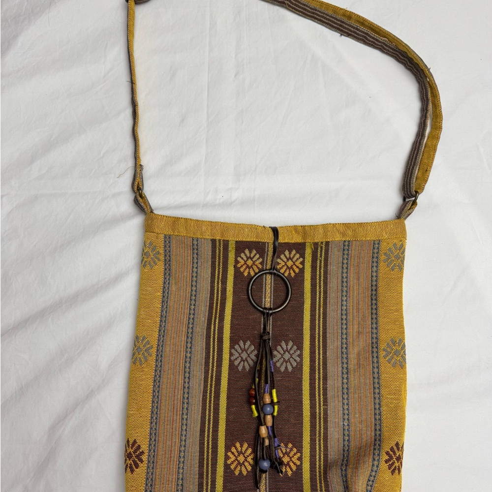 American Eagle Outfitters Yellow and Brown Crossbody Bag